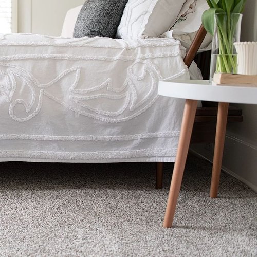 bedroom with gray carpet from Perge Carpet & Floors in Wheaton, MD