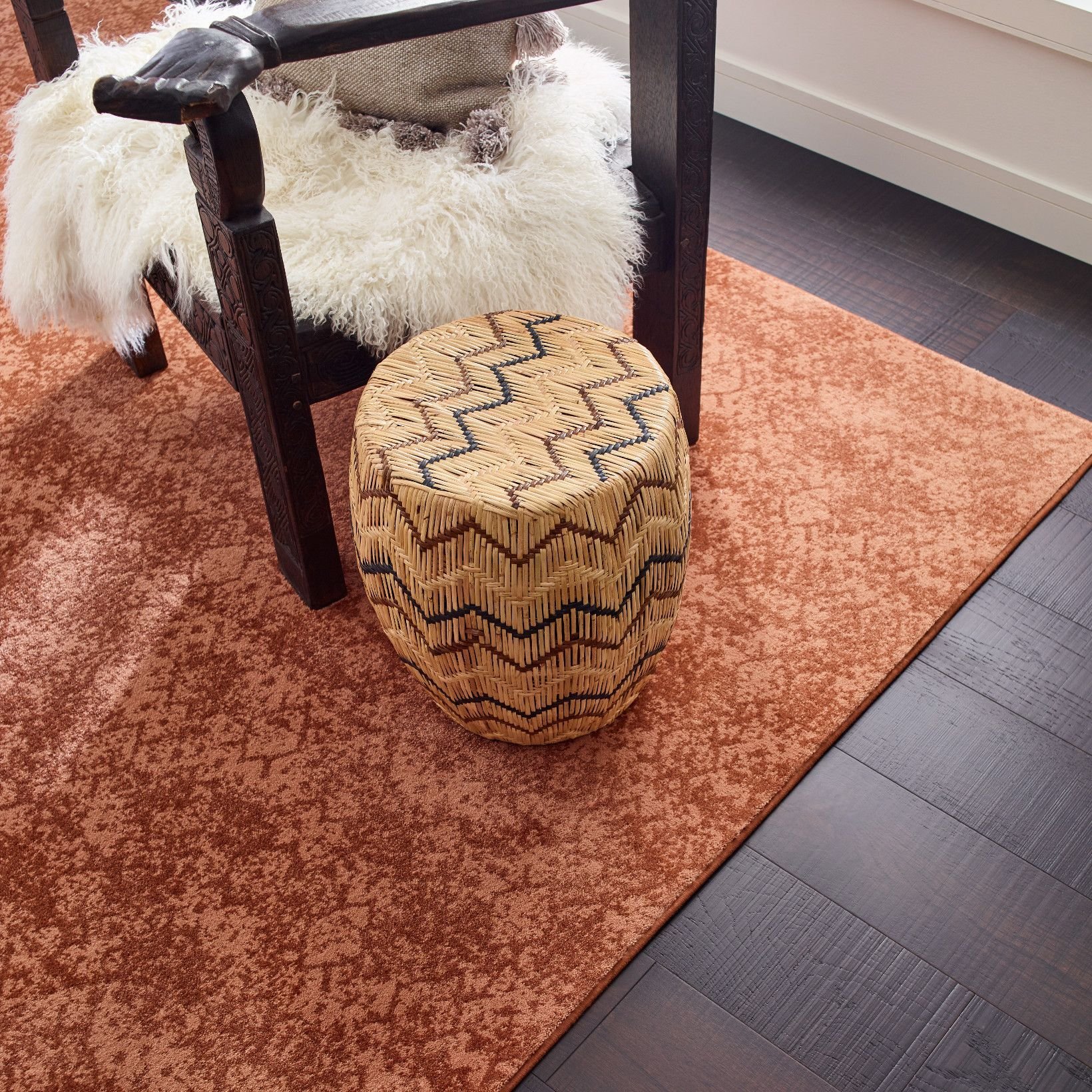 rug on hardwood floor from Perge Carpet & Floors in Wheaton, MD