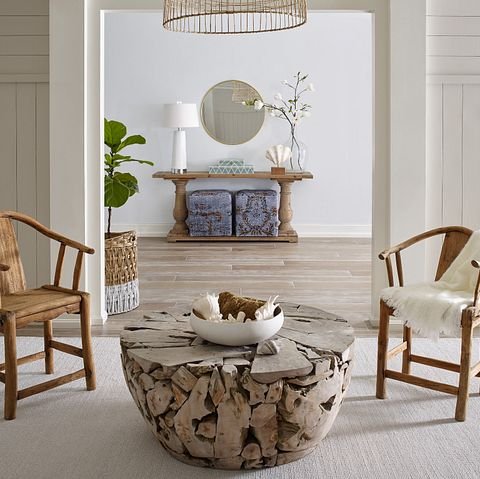 two armchairs with stone-like coffee table from Perge Carpet & Floors in Wheaton, MD